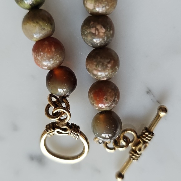 Handmade Jasper & Trade Bead Vintage Necklace - Picture 5 of 12